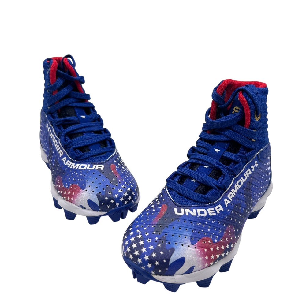 NEW Under Armour Kids' Baseball Cleats Youth‎ Size 10K Stars & Stripes Patriotic